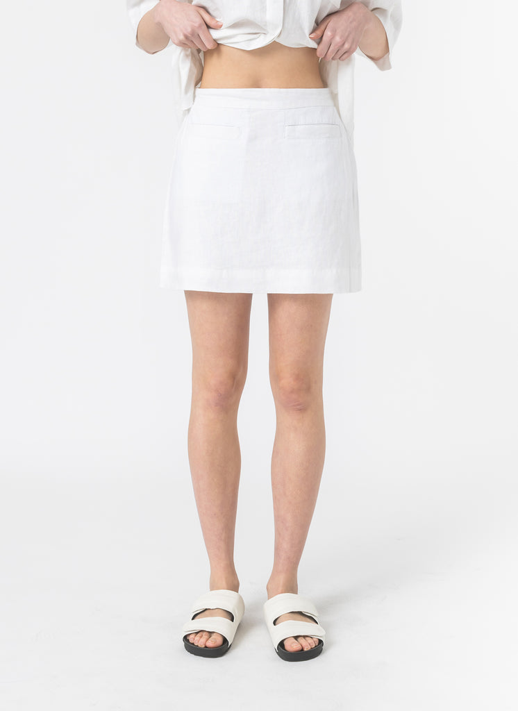 Caribbean Skirt White Linen